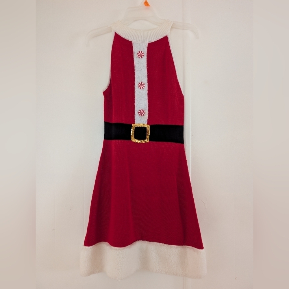 No Boundaries Red and White Sweater Dress